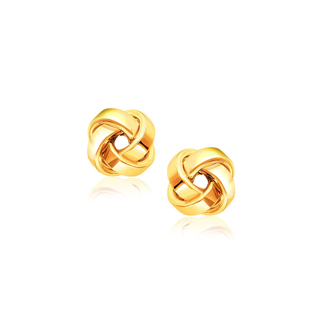 Lovcia Luxury Classic Love Knot 14k Yellow Gold Stud Earrings-Earrings-Yellow Gold-Yellow Gold
