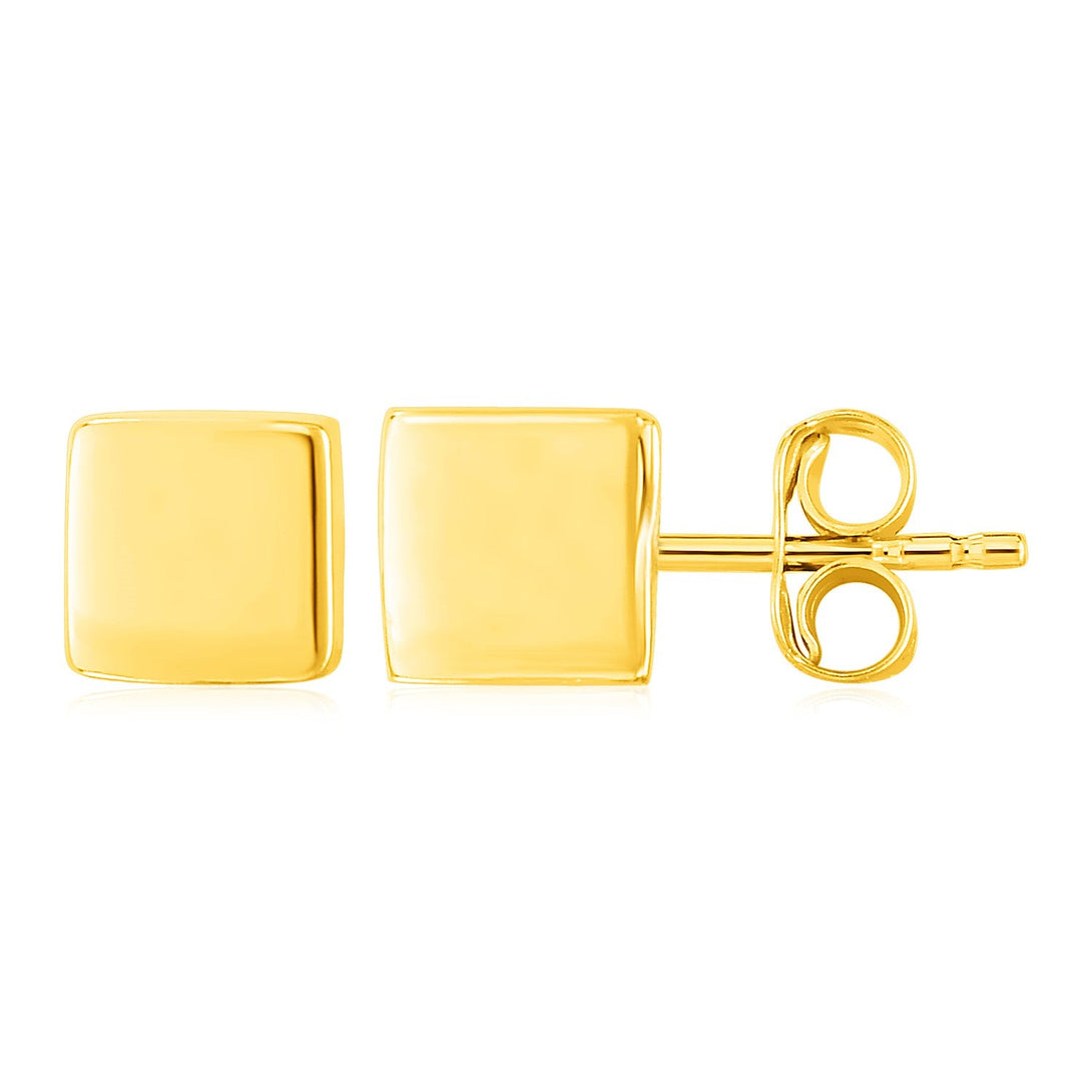 Lovcia Luxury Dazzling 14k Gold Geometric Cube Earrings-Earrings-Yellow Gold-Yellow Gold