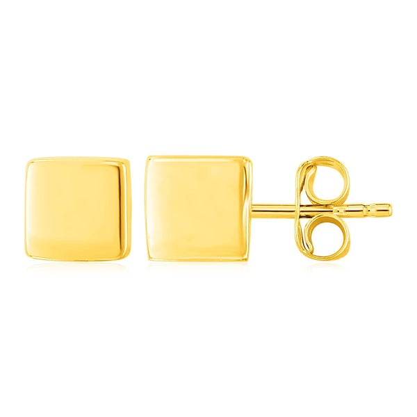 Lovcia Luxury Dazzling 14k Gold Geometric Cube Earrings-Earrings-Yellow Gold-Yellow Gold