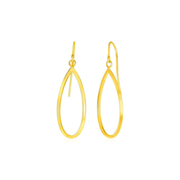 Lovcia Luxury Dazzling 14k Gold Teardrop Dangle Earrings with French Wire-Earrings-Yellow Gold-Yellow Gold
