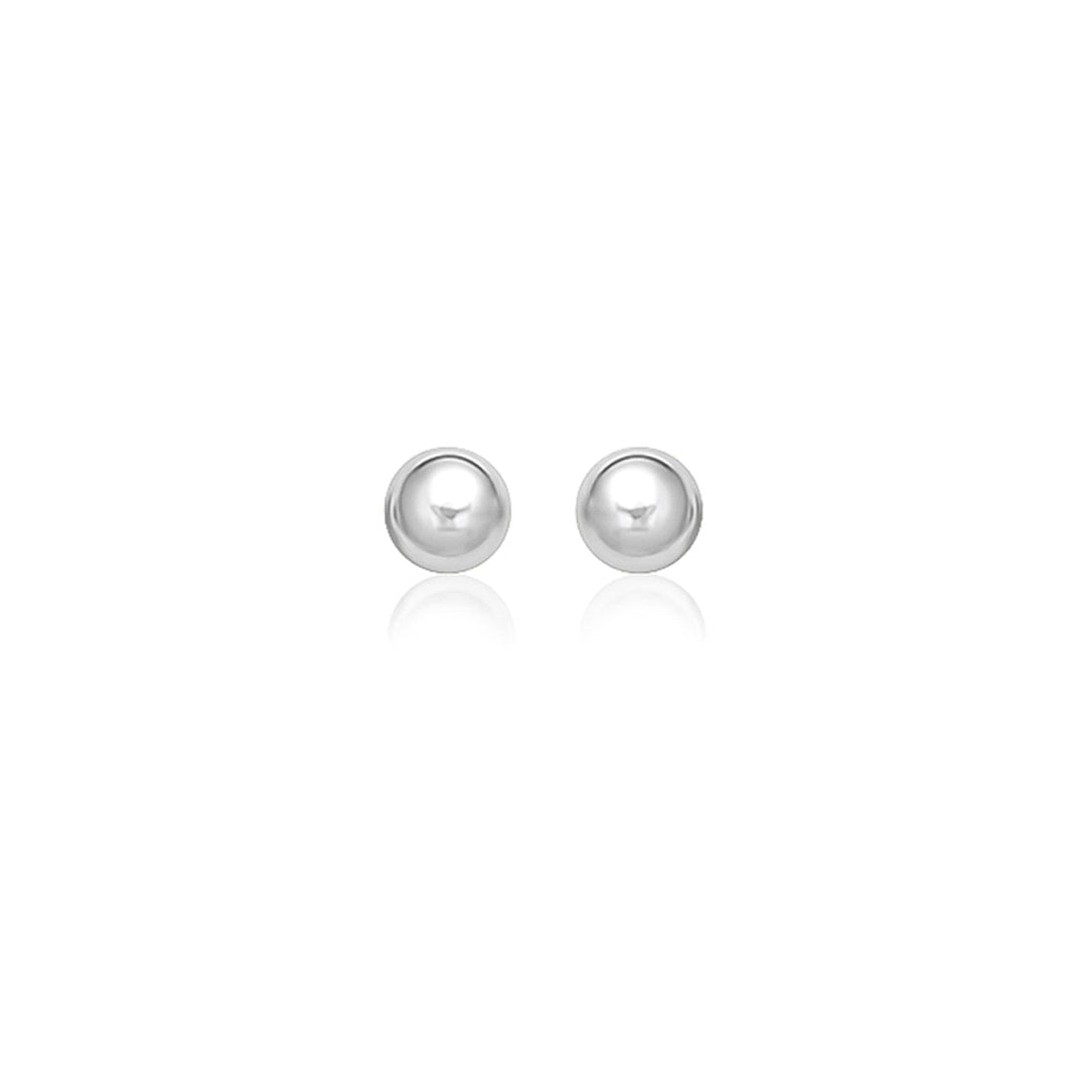Lovcia Luxury Dazzling 14k White Gold 8mm Round Stud Earrings-Earrings-White Gold-White Gold