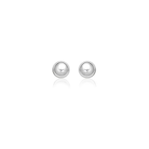 Lovcia Luxury Dazzling 14k White Gold 8mm Round Stud Earrings-Earrings-White Gold-White Gold