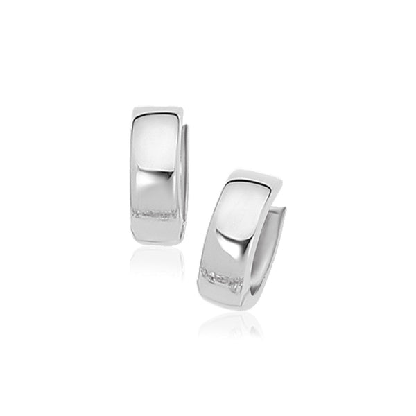Lovcia Luxury Dazzling 14k White Gold Snap-Lock Hoop Earrings-Earrings-White Gold-White Gold