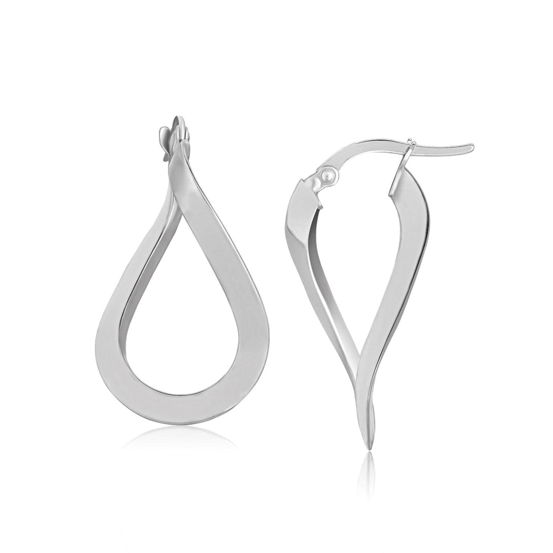 Lovcia Luxury Dazzling 14k White Gold Twisted Hoop Earrings-Earrings-White Gold-White Gold