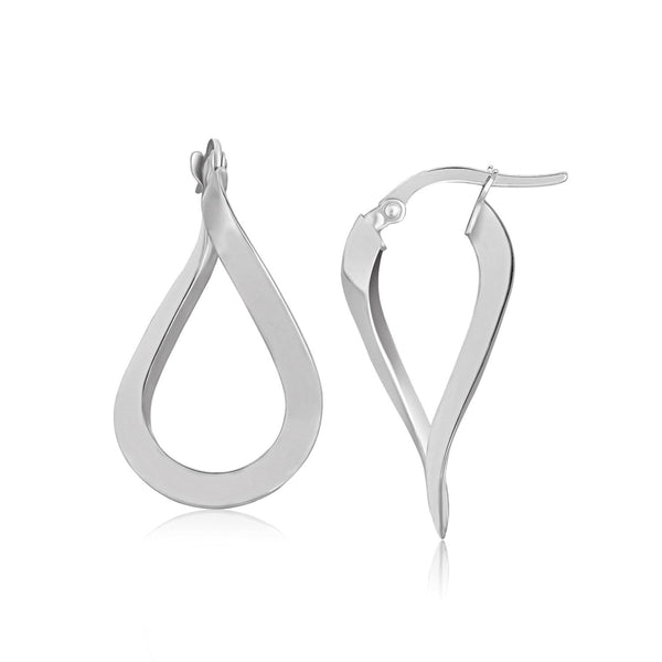 Lovcia Luxury Dazzling 14k White Gold Twisted Hoop Earrings-Earrings-White Gold-White Gold