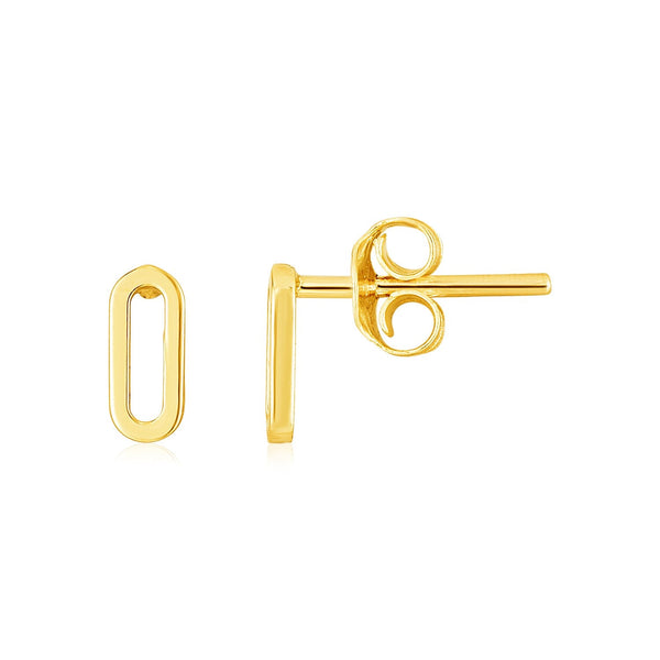 Lovcia Luxury Dazzling 14k Yellow Gold Chain Link Stud Earrings-Earrings-Yellow Gold-Yellow Gold