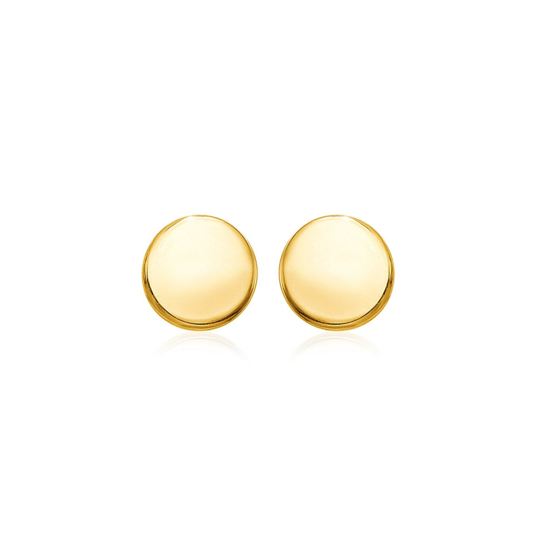 Buy LOVCIA Luxury Dazzling 14k Yellow Gold Circle Post Earrings with Pushback Clasps (5.5mm)