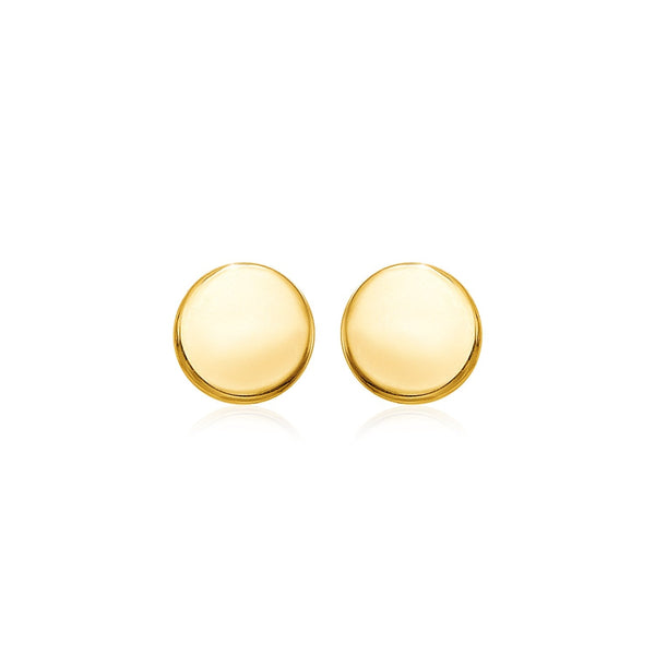 Buy LOVCIA Luxury Dazzling 14k Yellow Gold Circle Post Earrings with Pushback Clasps (5.5mm)