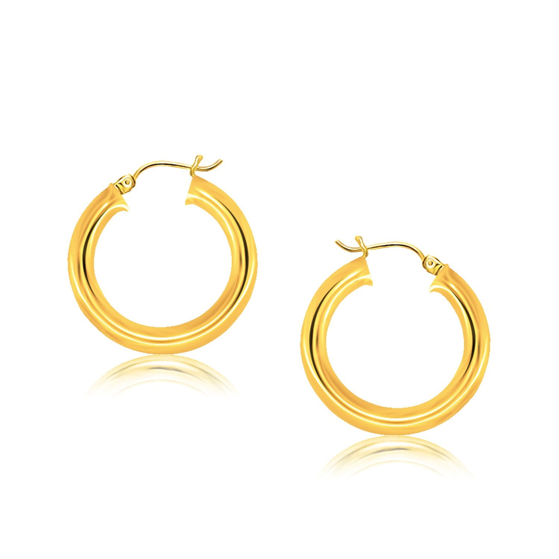 Lovcia Luxury Dazzling 14k Yellow Gold Hoop Earrings with Snap Lock (30mm Diameter)-Earrings-Yellow Gold-Yellow Gold