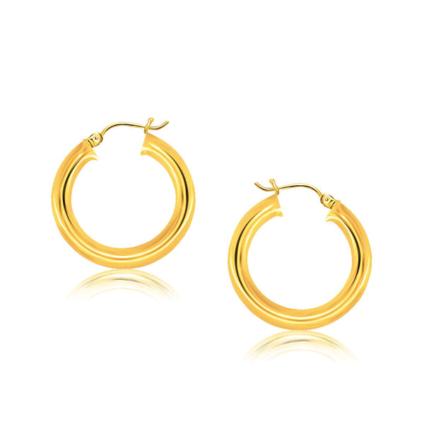 Lovcia Luxury Dazzling 14k Yellow Gold Hoop Earrings with Snap Lock (30mm Diameter)-Earrings-Yellow Gold-Yellow Gold