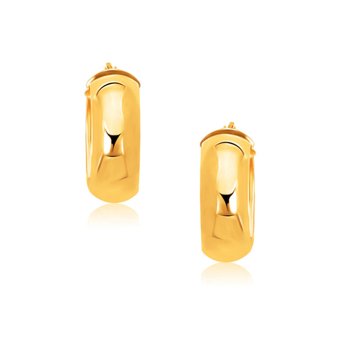 Lovcia Luxury Dazzling 14K Yellow Gold Snap Lock Hoop Earrings-Earrings-Yellow Gold-Yellow Gold