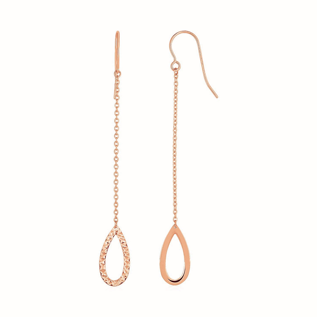 Lovcia Luxury Dazzling Rose Gold Pear Drop Earrings with Textured Detail-Earrings-Rose Gold-Rose Gold