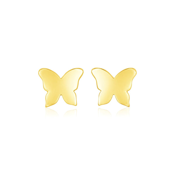 Lovcia Luxury Delicate 14k Yellow Gold Butterfly Stud Earrings-Earrings-Yellow Gold-Yellow Gold