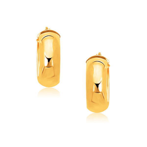 Buy LOVCIA Luxury Dazzling 14K Yellow Gold Snap Lock Hoop Earrings