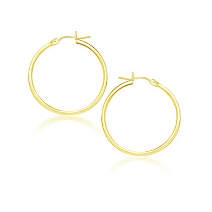 Buy LOVCIA Luxury Radiant 14k Yellow Gold Classic Hoop Earrings (25 mm)