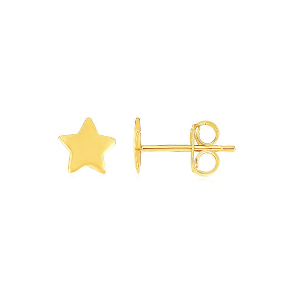 Buy LOVCIA Luxury Radiant Star 14k Yellow Gold Post Earrings (6.5mm)