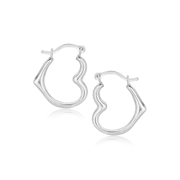 Buy LOVCIA Luxury Delicate Heart-Shaped 10K White Gold Hoop Earrings