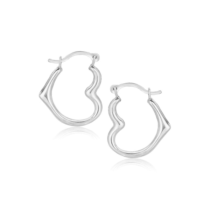 Buy LOVCIA Luxury Delicate Heart-Shaped 10K White Gold Hoop Earrings