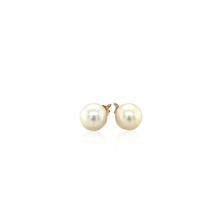 Buy LOVCIA Luxury Glamorous 6mm Freshwater Pearl Stud Earrings in 14k Yellow Gold