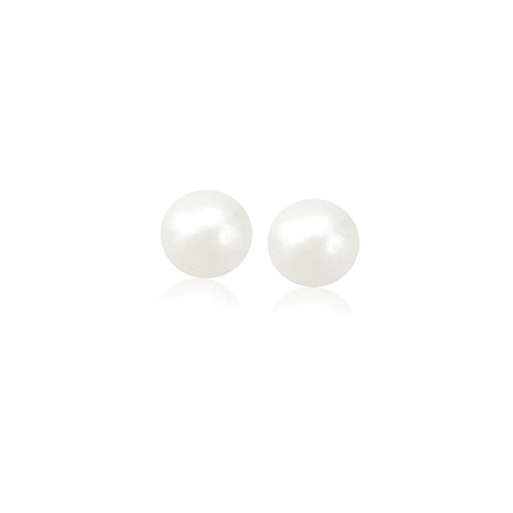 Buy LOVCIA Luxury Glamorous 6mm Freshwater Pearl Stud Earrings in 14k Yellow Gold