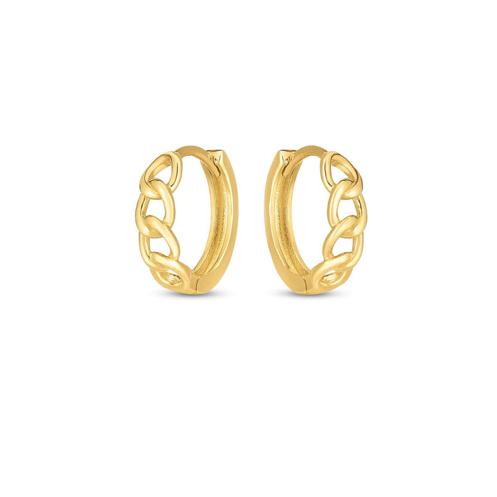 Buy LOVCIA Luxury Classic 14k Gold Snap Lock Huggie Earrings