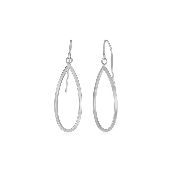 Buy LOVCIA Luxury Dazzling 14k White Gold Open Teardrop Dangle Earrings