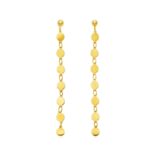 Buy LOVCIA Luxury Radiant 14k Yellow Gold Circle Dangle Earrings with Pushback Clasp