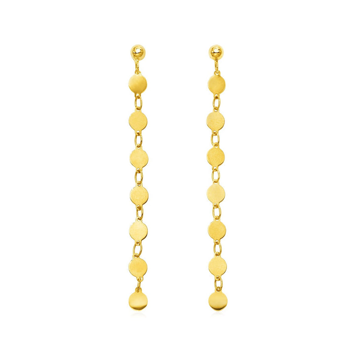 Buy LOVCIA Luxury Radiant 14k Yellow Gold Circle Dangle Earrings with Pushback Clasp