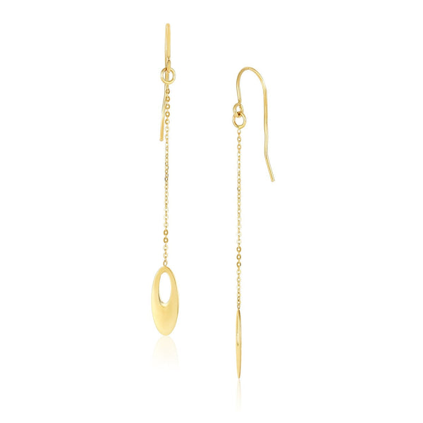 Buy LOVCIA Luxury Radiant 14k Yellow Gold Oval Cutout Chain Drop Earrings