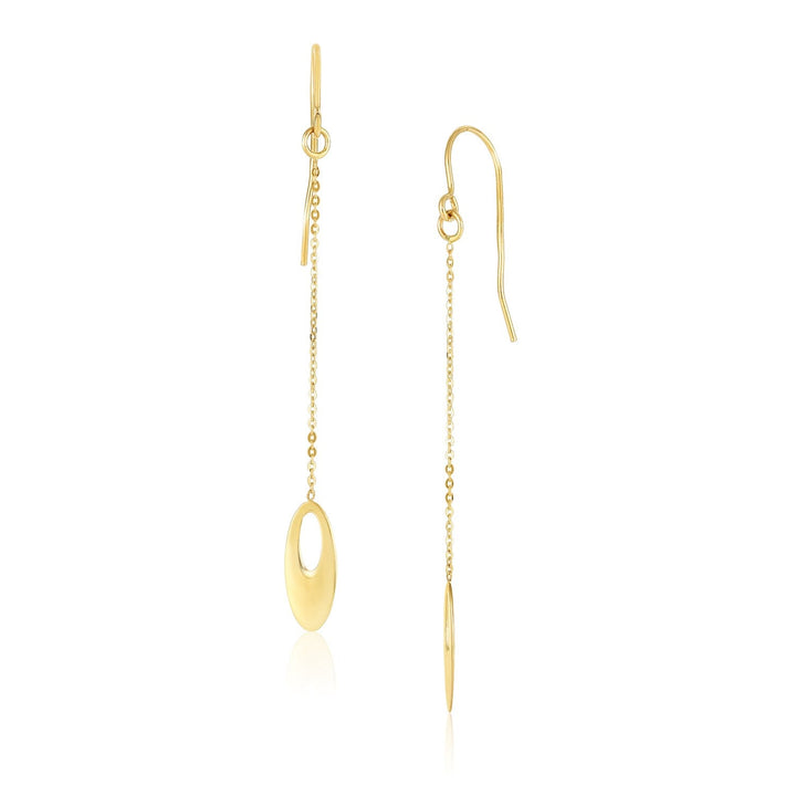 Buy LOVCIA Luxury Radiant 14k Yellow Gold Oval Cutout Chain Drop Earrings