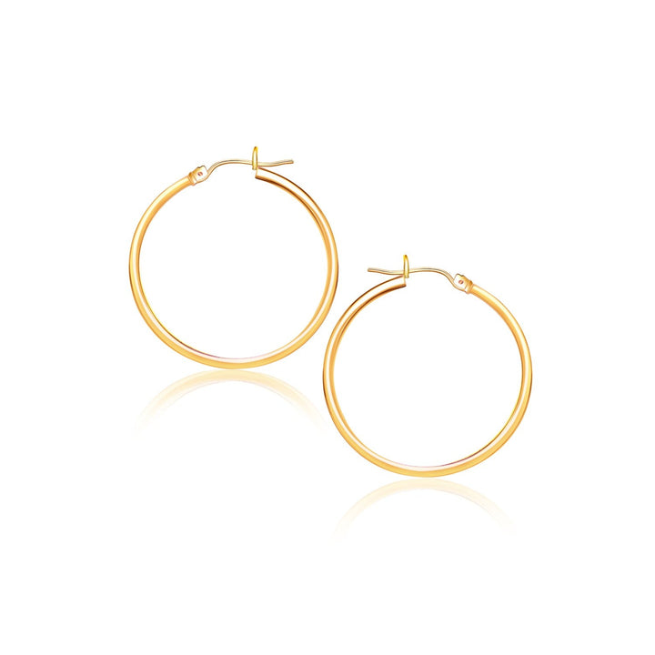 Buy LOVCIA Luxury Radiant 14k Yellow Gold Snap Lock Hoop Earrings (40mm Diameter)