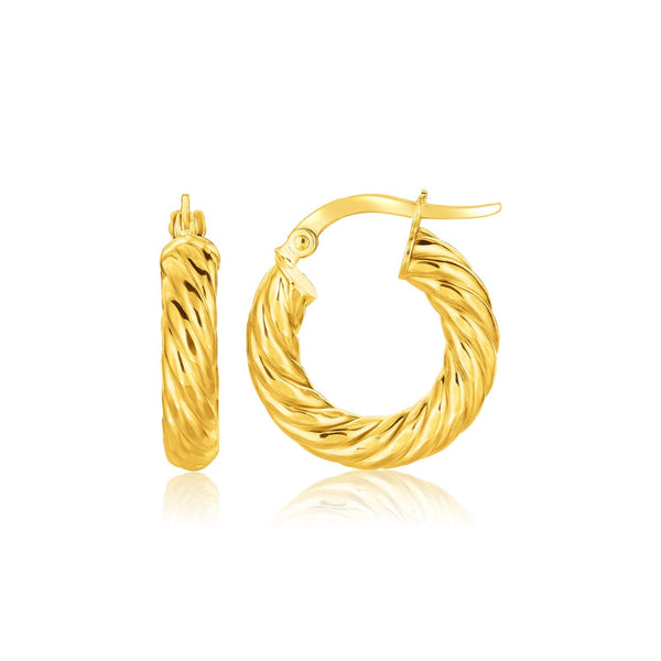 Buy LOVCIA Luxury 14k Yellow Gold Twisted Cable Everyday Hoop Earrings (17.6mm)