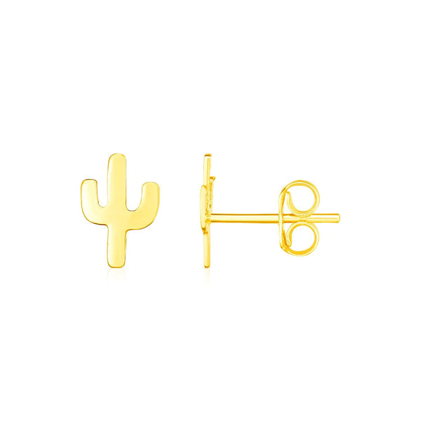 Buy LOVCIA Luxury Petite Cactus Stud Earrings in 14K Yellow Gold