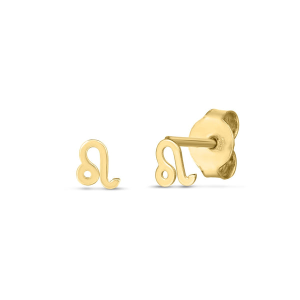 Buy LOVCIA Luxury Leo Zodiac 14k Yellow Gold Stud Earrings