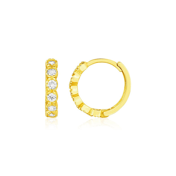 Buy LOVCIA Luxury Petite 14k Gold Hoop Earrings with Sparkling Cubic Zirconia Accents