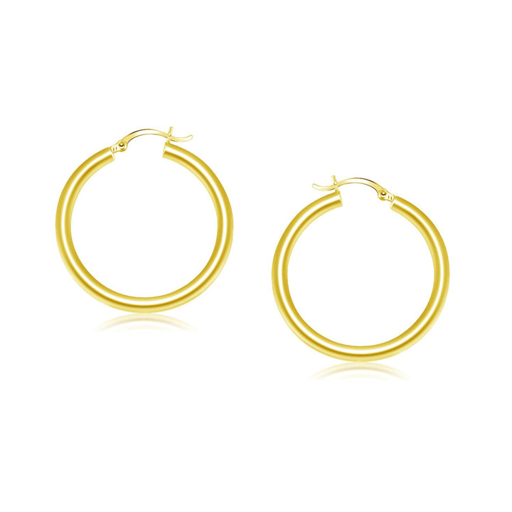 Buy LOVCIA Luxury Exquisite 14K Yellow Gold Snap Lock Hoop Earrings (25mm)