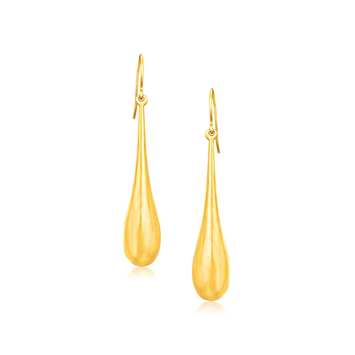 Buy LOVCIA Luxury Classic 14k Yellow Gold Satin-Finish Drop Earrings