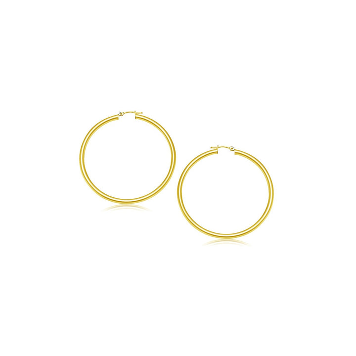 Buy LOVCIA Luxury Dazzling 14k Gold Hoop Earrings with Snap Lock Clasp (15mm)