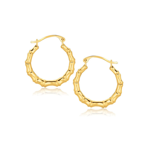 Buy LOVCIA Luxury Nature-Inspired 10k Yellow Gold Branch Design Oval Hoop Earrings