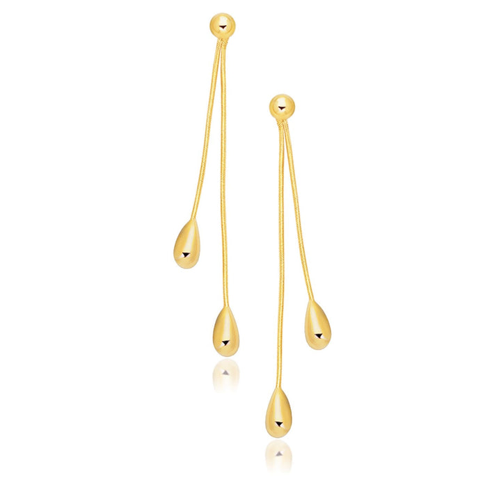 Buy LOVCIA Luxury Classic 14k Gold Double Teardrop Chain Earrings