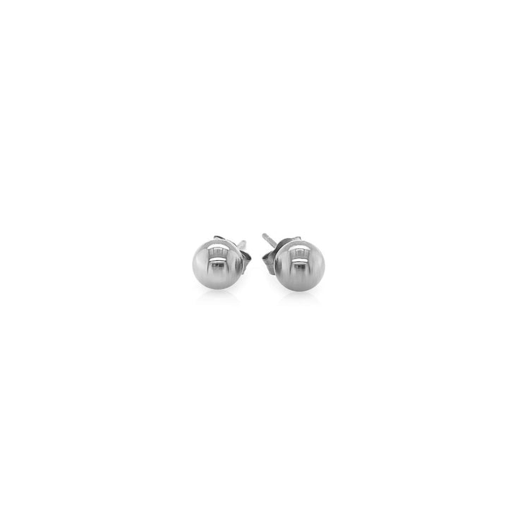 Buy LOVCIA Luxury Radiant 14K White Gold Medium Round Stud Earrings (5.0 mm)