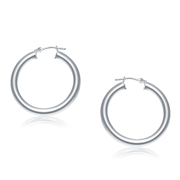 Buy LOVCIA Luxury Glamorous 14k White Gold Hoop Earrings with Snap Lock (30mm)