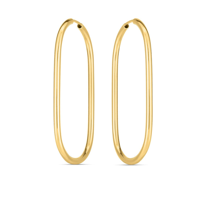 Buy LOVCIA Luxury Large Paperclip Hoop Earrings in 14K Yellow Gold