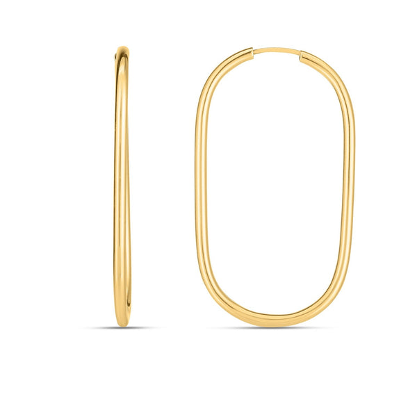 Buy LOVCIA Luxury Large Paperclip Hoop Earrings in 14K Yellow Gold