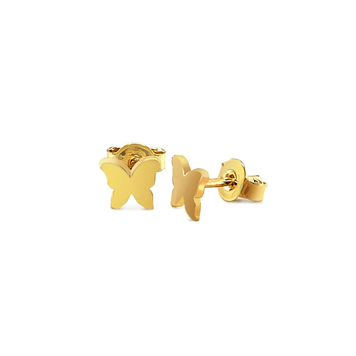 Buy LOVCIA Luxury Delicate 14k Yellow Gold Butterfly Stud Earrings