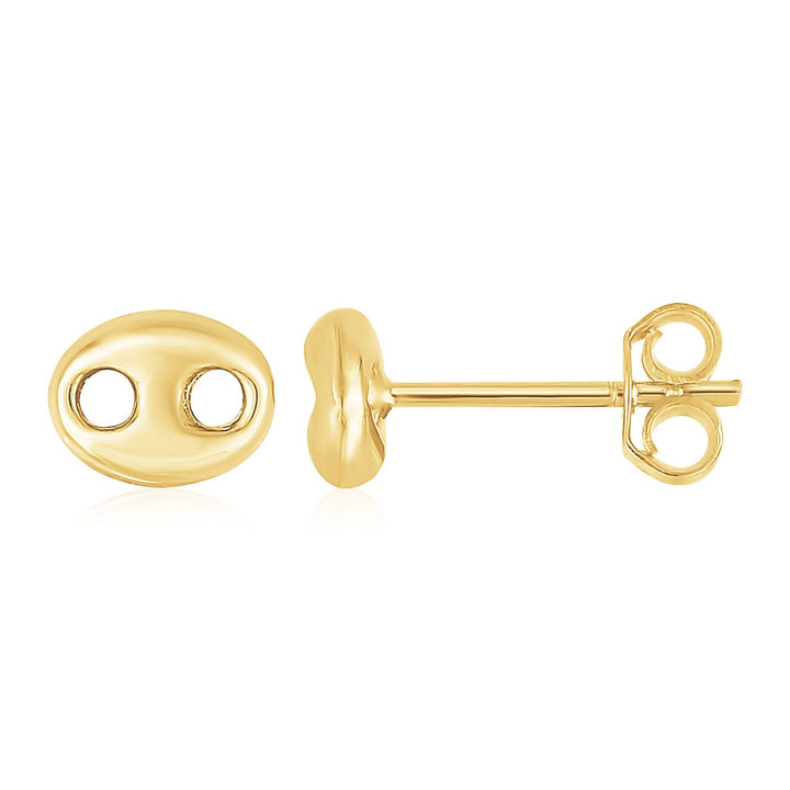 Buy LOVCIA Luxury 14K Yellow Gold High Polish Mariner Link Earrings