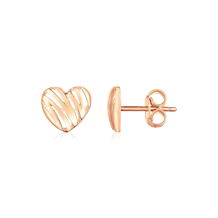 Buy LOVCIA Luxury 14K Rose Gold Minimalist Scribble Heart Earrings