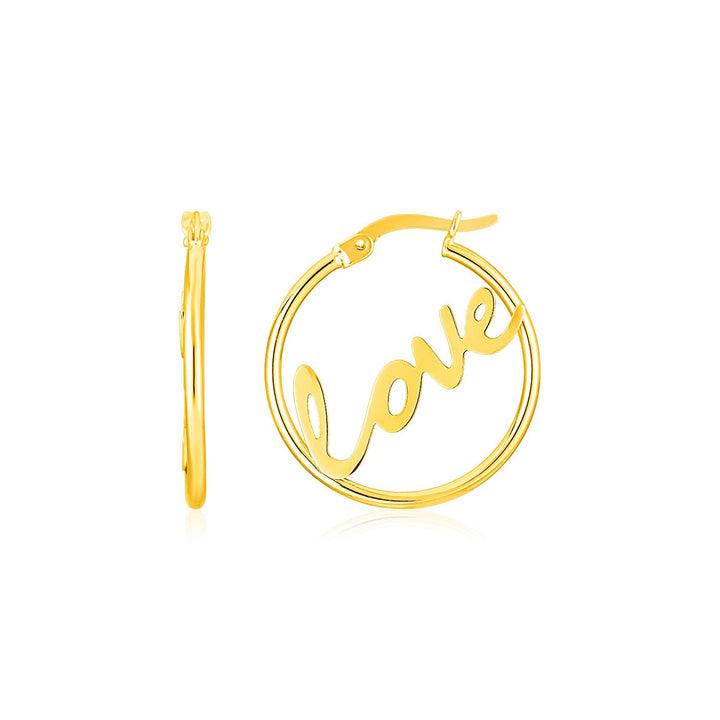 Buy LOVCIA Luxury Radiant 14K Yellow Gold Love-Inspired Hoop Earrings