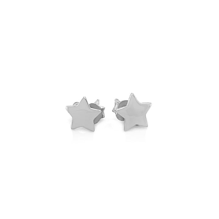 Buy LOVCIA Luxury Sparkling 14K White Gold Star Stud Earrings (6.5mm)