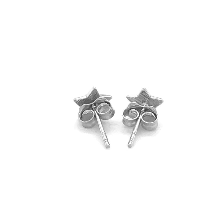 Buy LOVCIA Luxury Sparkling 14K White Gold Star Stud Earrings (6.5mm)